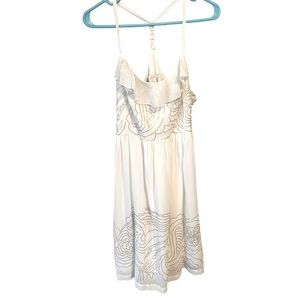 Charlotte Russe White silver sequined detailed dress. Short. Size large.